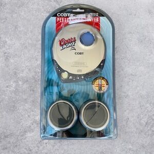 Coby Portable CD Player Coors Light CX-CD1112 New Sealed‎ Headphones